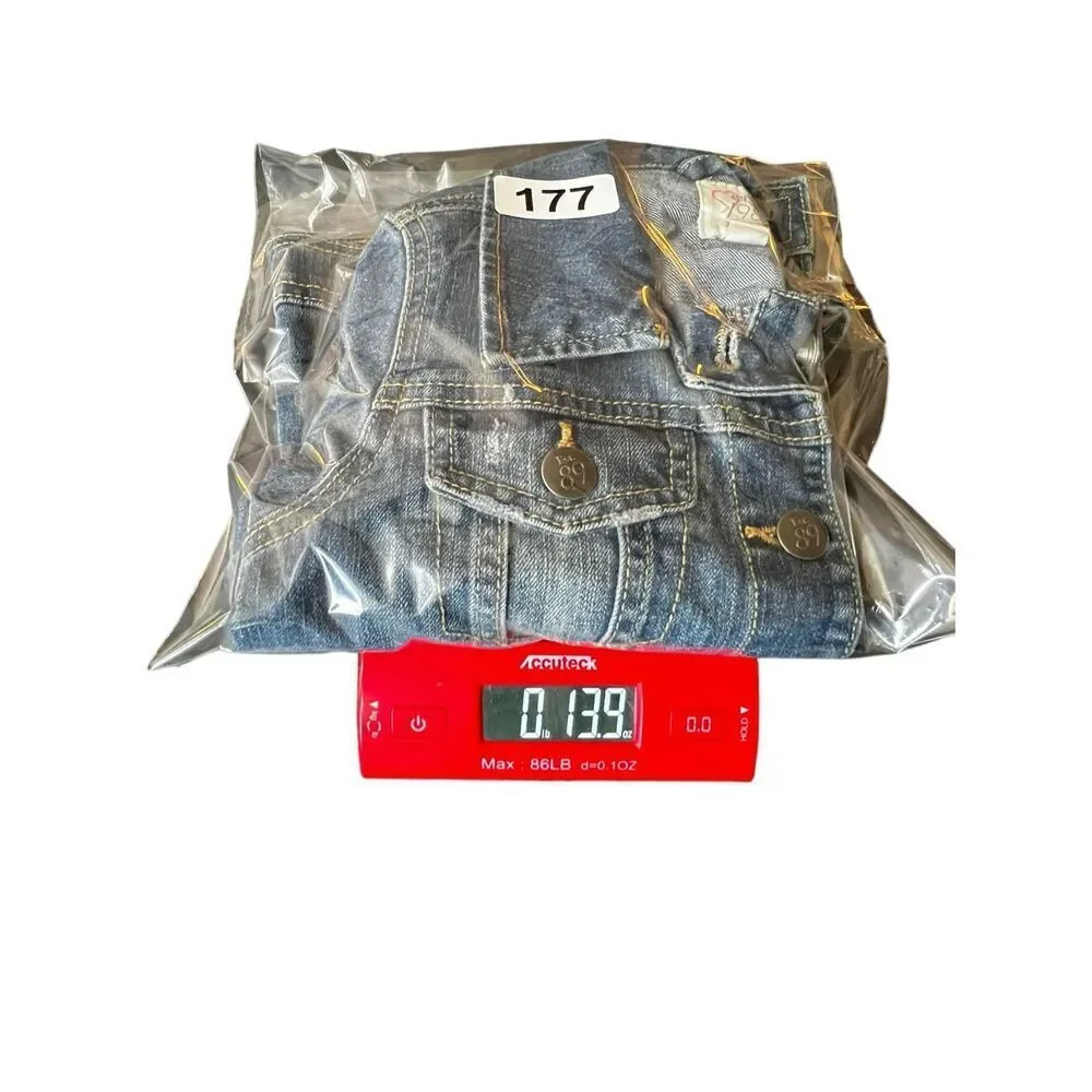 The Children's Place Girls Distressed Faded Stretch Jean‎ Jacket Blue Size M/M